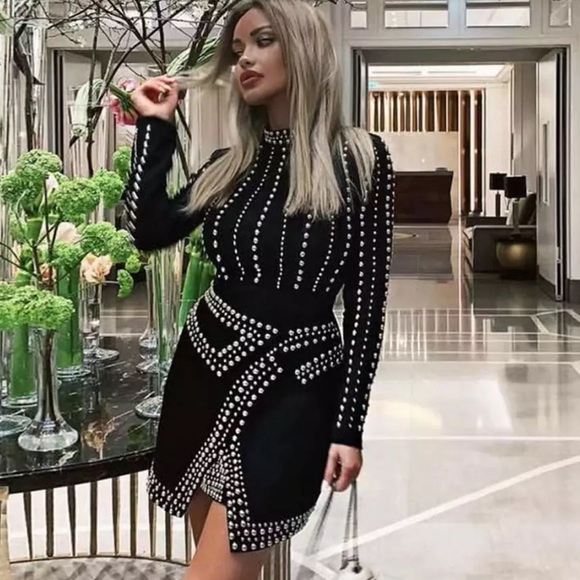 🛍 The LONIMI Stunning Studded Stretch Dress - Picture 8 of 8